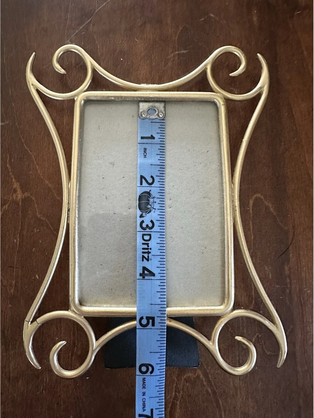 Vintage Gold Tone Metal Scroll Picture Frame 4x6 Easel & Wall Hanging Ornate